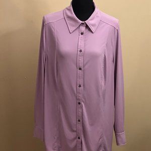 Avenue Women's Polyester Long sleeve Collared button down stretch shirt 14/16